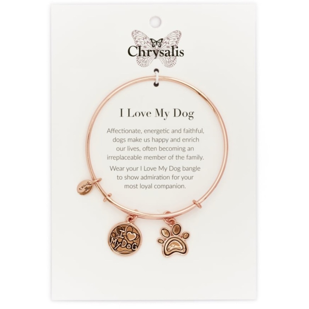 (SILVER) Chrysalis I Love My Dog Expandable Bangle